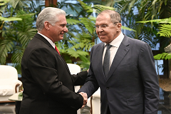 Recibió Presidente cubano a Serguéi Lavrov, canciller de Rusia